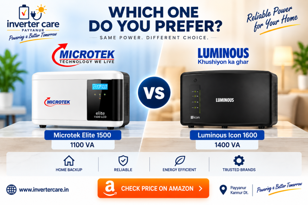 Microtek Elite 1500 Vs Luminous Icon 1100 Comparison